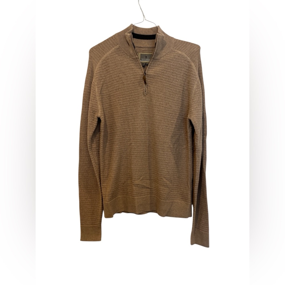 Royal Robbins Men’s Wool Cotton Blend Quarter Zip Long Sleeve‎ Tan Sz Medium EUC